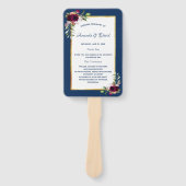 Bogundy van de bruinblauw van de marine handwaaier (Voorkant)