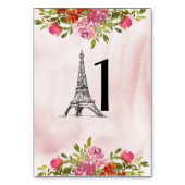 Bogundy Waterverf Floral Eiffel Tower Kaart (Voorkant)