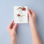 Bogundy Waterverf Floral kerstbruiloft Flyer (Hand)