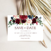Bogundy Waterverf Floral Save the date
