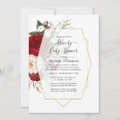 Bogundy & White Floral Geometric Drive by Shower Kaart (Voorkant)