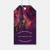 Bogundy Wine Floral Roos Paars Elegant Modern Cadeaulabel (Achterkant)