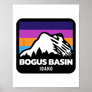 Bogus Basin Idaho Skiën Snowboarding Bergen Fa Poster