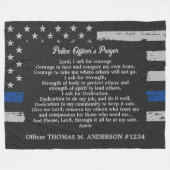 Bogydroes van de politieagent met een blauwe lijn fleece deken (Voorkant (Horizontaal))