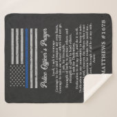 Bogydroes van de politieagent met een blauwe lijn sherpa deken (Voorkant (horizontaal))