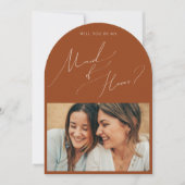 Boh Desert Rust Photo Maid of Honor Arch Kaart (Voorkant)