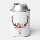 bohaan, bull skull, antler, boho floral blikjeskoeler (Blikje Voorkant)