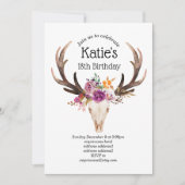 bohaan, bull skull, antler, jarig kaart (Voorkant)