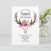 bohaan, bull skull, antler, jarig kaart (Staand voorkant)