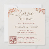 Bohaan met Elegant Script QR-code Save The Date (Voorkant)