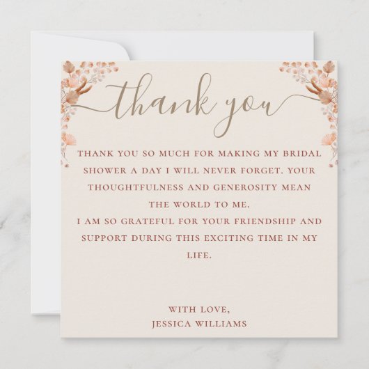 Bohaan met Elegant Script Vrijgezellenfeest Bedankkaart (Voorkant)