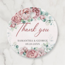 Bohaan rozen eucalyptus lijst bruiloft bedankjes labels