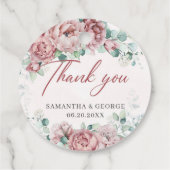 Bohaan rozen eucalyptus lijst bruiloft bedankjes labels (Achterkant)