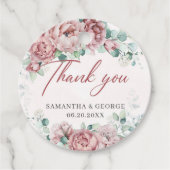 Bohaan rozen eucalyptus lijst bruiloft bedankjes labels (Voorkant)