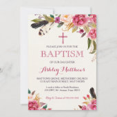 Bohaanveer Floral BAPTISM Uitnodiging (Voorkant)