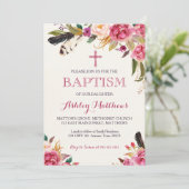 Bohaanveer Floral BAPTISM Uitnodiging (Staand voorkant)