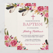 Bohaanveer Floral BAPTISM Uitnodiging (Voorkant / Achterkant)