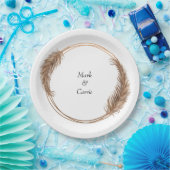 Boheem Bloemmotief Terracotta Bruiloft Papieren Bordje (Feest)