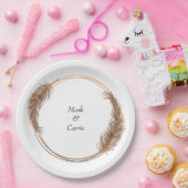 Boheem Bloemmotief Terracotta Bruiloft Papieren Bordje (Feest)