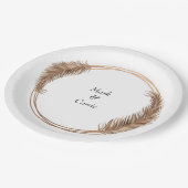 Boheem Bloemmotief Terracotta Bruiloft Papieren Bordje (Gekanteld)