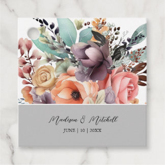 Boheem Boeket Waterverf Bloemen Bedankjes Labels