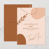 Boheem bruin bruidsparen dank je wel briefkaart (Voorkant / Achterkant)