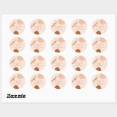 Boheem bruin bruidsparen naam ronde sticker (Vel)