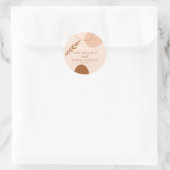 Boheem bruin bruidsparen naam ronde sticker (Tas)