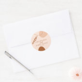 Boheem bruin bruidsparen naam ronde sticker (Envelop)