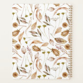 Boheem bruin & wit bloemmotief planner (Achterkant)