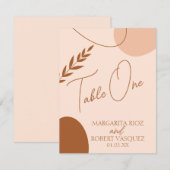 Boheem bruine bruiloft tafel zitplaatsen kaart (Voorkant / Achterkant)