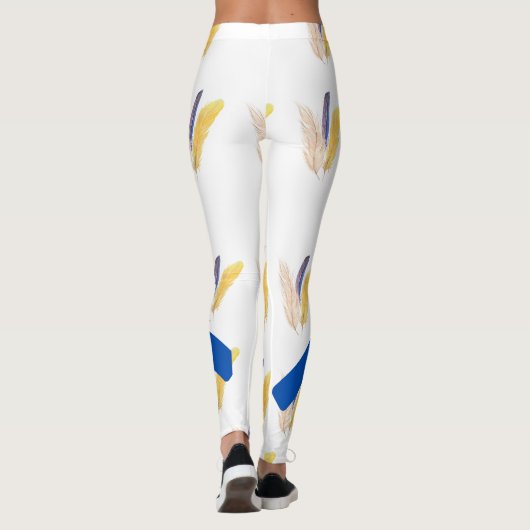 Boheem Featherpatroon Leggings (Achterkant)