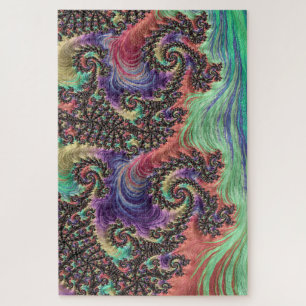 Boheem Hippie Kleurrijk Juweeltoon Fractale Kunst Legpuzzel