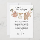 Boheem kleding baby shower bedankkaart kaart (Voorkant)