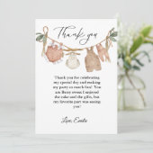 Boheem kleding baby shower bedankkaart kaart (Staand voorkant)