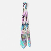 Boheem Kleurrijk Pastel Fractale Marmer Abstract Stropdas (Voorkant)