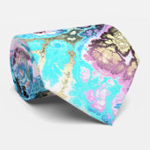 Boheem Kleurrijk Pastel Fractale Marmer Abstract Stropdas (Opgerold)