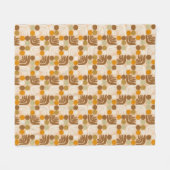 Boheem Lichtbruin Fleece Deken (Voorkant (Horizontaal))