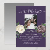 Boheem Paarse Trouwreceptie Kaart (Voorkant / Achterkant)