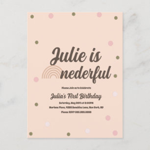 Boheem Regenboog Eerste Verjaardag Onederful Confe Briefkaart