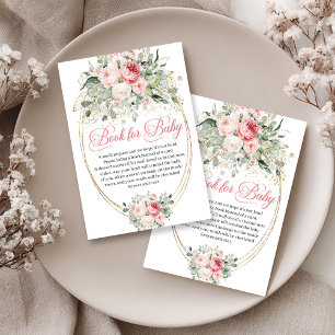 Boheem Roze Baby Shower Verlanglijst Boekje Informatiekaartje
