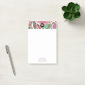 Boheem Roze & turquoise Bloem Paisley Post-it® Notes (Kantoor)