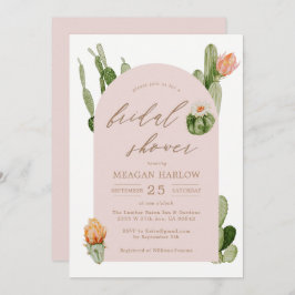 Boheem Uitnodiging voor Trouw Bruiloft met Cactus 