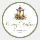 Boheem Waterverf Kerst Lantaarn Sticker (Voorkant)