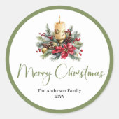 Boheem Waterverf Rustieke Kerst Cadeau Sticker (Voorkant)