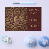 Boheem Westers Land Goud bordeauxrood paisley Flyer (Enkel)