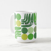 Boheem Wit Groen Koffiemok (Voorkant links)