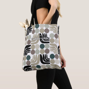 Boheem Wit Zwart Grijs Tote Bag