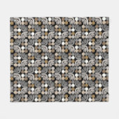 Boheem zwart grijs fleece deken (Voorkant (Horizontaal))