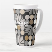 Boheem zwart grijs latte mok (Rechterhoek)